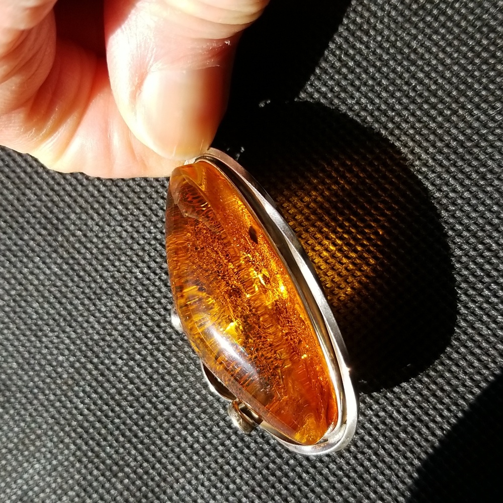 Large Authentic Amber Pendant - image 2